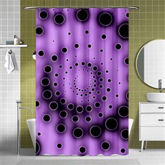 Abstract Black Purple Polka Dot Swirl Shower Curtain 48  X 72  (small)  by SpinnyChairDesigns