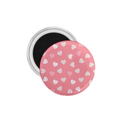 Cute Pink And White Hearts 1 75  Magnets by SpinnyChairDesigns