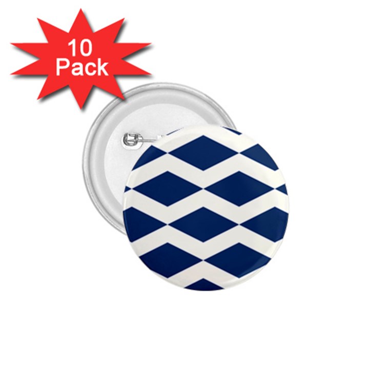 Diamonds Blue 1.75  Buttons (10 pack)