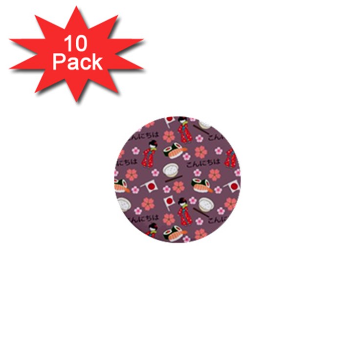 Japan Girls 1  Mini Buttons (10 pack) 