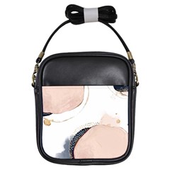 Pink And Blue Marble Girls Sling Bag by kiroiharu