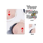 Pink and Blue Marble Playing Cards 54 Designs (Mini) Front - Heart2