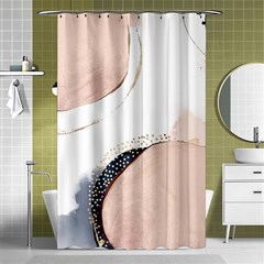 Pink And Blue Marble Shower Curtain 48  X 72  (small)  by kiroiharu