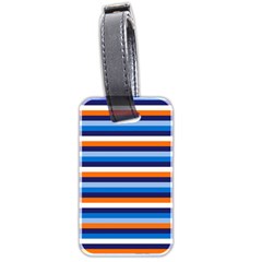 Ocean Blue Stripes Luggage Tag (two Sides) by tmsartbazaar