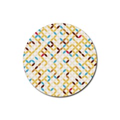 Tekstura-seamless-retro-pattern Rubber Coaster (round)  by Sobalvarro