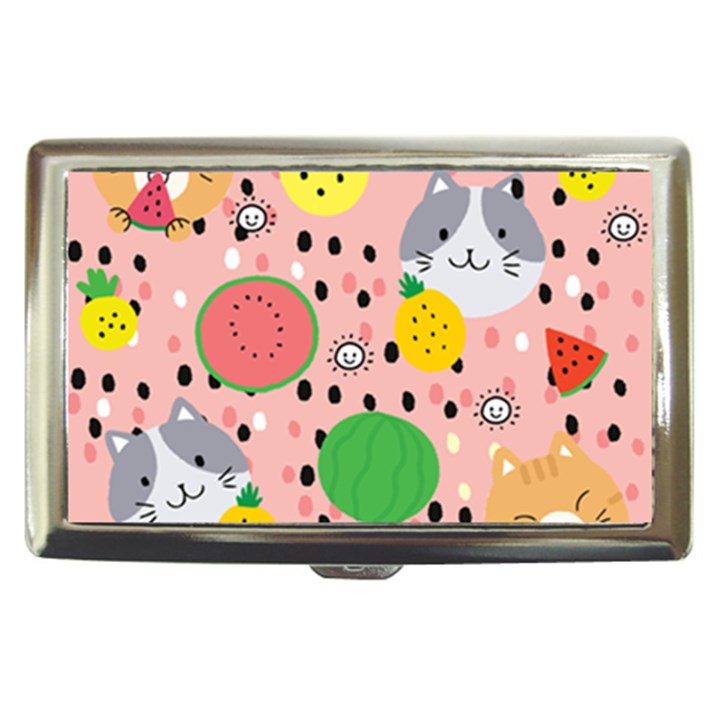 Cats and fruits  Cigarette Money Case