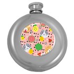 Cats and fruits  Round Hip Flask (5 oz) Front