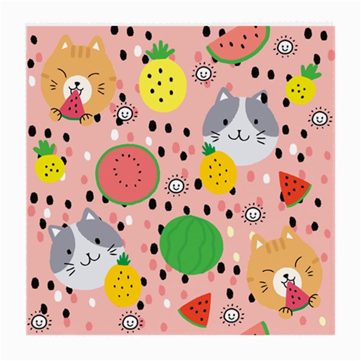 Cats and fruits  Medium Glasses Cloth (2 Sides)