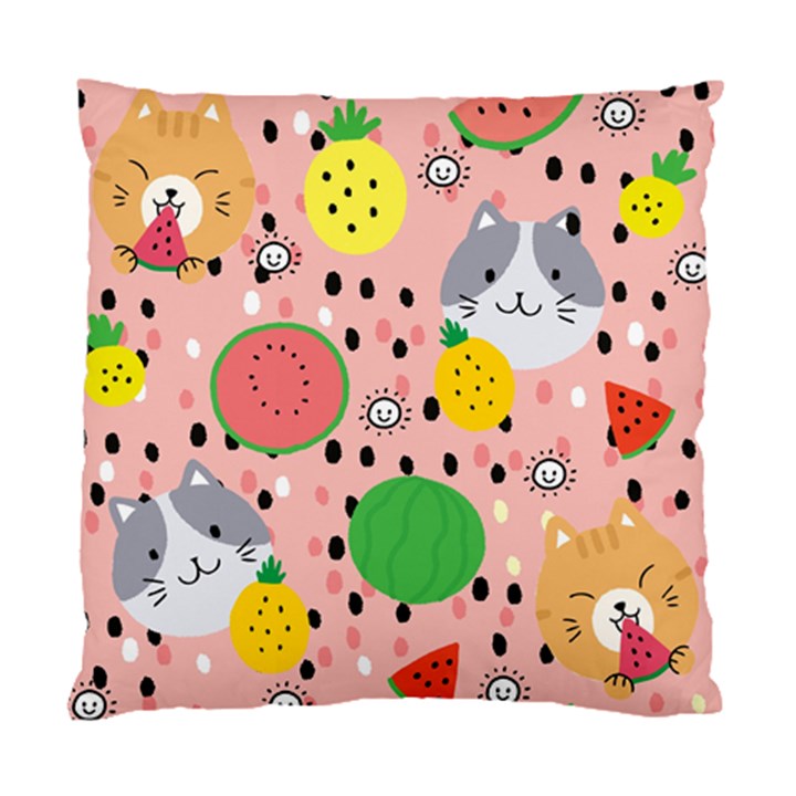 Cats and fruits  Standard Cushion Case (Two Sides)