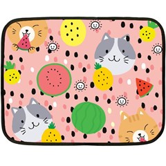 Cats And Fruits  Fleece Blanket (mini) by Sobalvarro