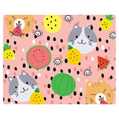 Cats And Fruits  Double Sided Flano Blanket (medium)  by Sobalvarro