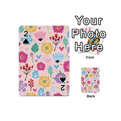 Tekstura-fon-tsvety-berries-flowers-pattern-seamless Playing Cards 54 Designs (mini) by Sobalvarro