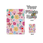 Tekstura-fon-tsvety-berries-flowers-pattern-seamless Playing Cards 54 Designs (Mini) Front - Heart4