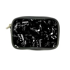 Black And White Music Notes Coin Purse by SpinnyChairDesigns