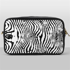 Zebra Print Stripes Toiletries Bag (one Side) by SpinnyChairDesigns