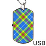 Clown Costume Plaid Striped Dog Tag USB Flash (One Side) Front