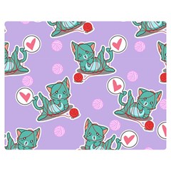 Playing Cats Double Sided Flano Blanket (medium)  by Sobalvarro