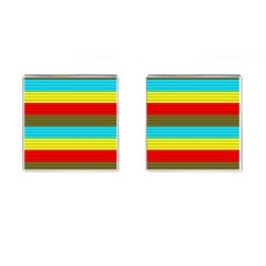 Multicolor With Black Lines Cufflinks (square) by tmsartbazaar