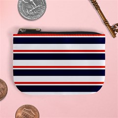 Red With Blue Stripes Mini Coin Purse by tmsartbazaar