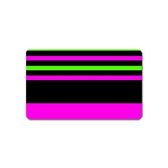 Disco Stripes Magnet (name Card) by tmsartbazaar