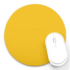 True Saffron Yellow Color Round Mousepads by SpinnyChairDesigns