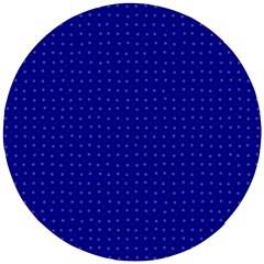 Navy Blue Color Polka Dots Wooden Puzzle Round by SpinnyChairDesigns