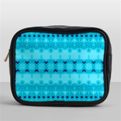 Boho Aqua Blue Mini Toiletries Bag (one Side) by SpinnyChairDesigns