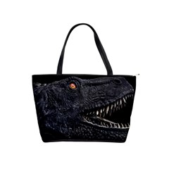 Trex Dinosaur Head Dark Poster Classic Shoulder Handbag by dflcprintsclothing