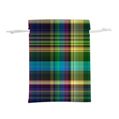 Colorful Madras Plaid Lightweight Drawstring Pouch (m) by SpinnyChairDesigns