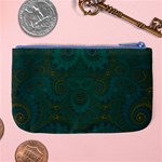 Teal Green Spirals Large Coin Purse Back