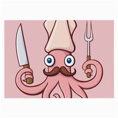 Squid Chef Cartoon Large Glasses Cloth by sifis