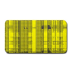 Black Yellow Punk Plaid Medium Bar Mats by SpinnyChairDesigns