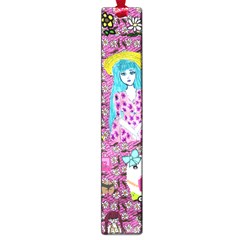 Blue Denim And Drawings Daisies Pink Large Book Marks by snowwhitegirl