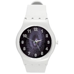 Fractal Flowers Round Plastic Sport Watch (m) by Sparkle