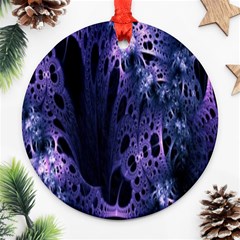 Fractal Web Round Ornament (two Sides) by Sparkle