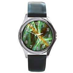 Abstract Illusion Round Metal Watch by Sparkle