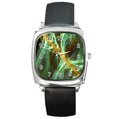 Abstract Illusion Square Metal Watch by Sparkle