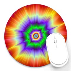 Psychedelic Explosion Round Mousepads by Filthyphil