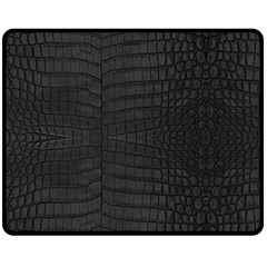 Black Crocodile Skin Fleece Blanket (medium)  by LoolyElzayat