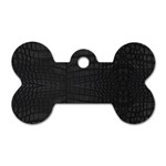 Black Crocodile Skin Dog Tag Bone (Two Sides) Back