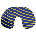 Yellow Blue Stripped Fish Travel Neck Pillow Back