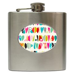 Scandinavian Folk Art Halfsies Hip Flask (6 Oz) by andStretch