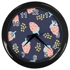 Strawberry Fields Wall Clock (black) by andStretch