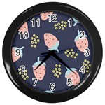 Strawberry Fields Wall Clock (Black) Front