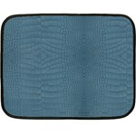 Turquoise Alligator Skin Double Sided Fleece Blanket (Mini)  35 x27  Blanket Back