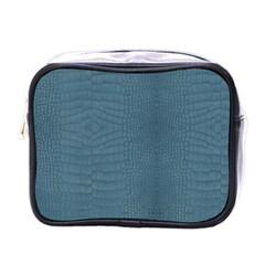 Turquoise Alligator Skin Mini Toiletries Bag (one Side) by LoolyElzayat