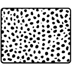 Black And White Seamless Cheetah Spots Fleece Blanket (medium)  by LoolyElzayat