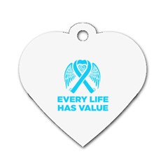 Child Abuse Prevention Support  Dog Tag Heart (two Sides) by artjunkie