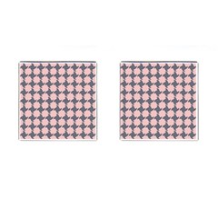 Retro Pink And Grey Pattern Cufflinks (square) by MooMoosMumma