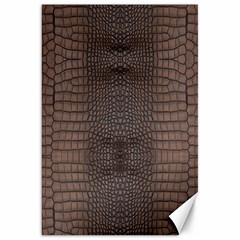 Brown Alligator Leather Skin Canvas 20  X 30  by LoolyElzayat